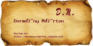 Dormány Márton névjegykártya