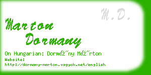 marton dormany business card